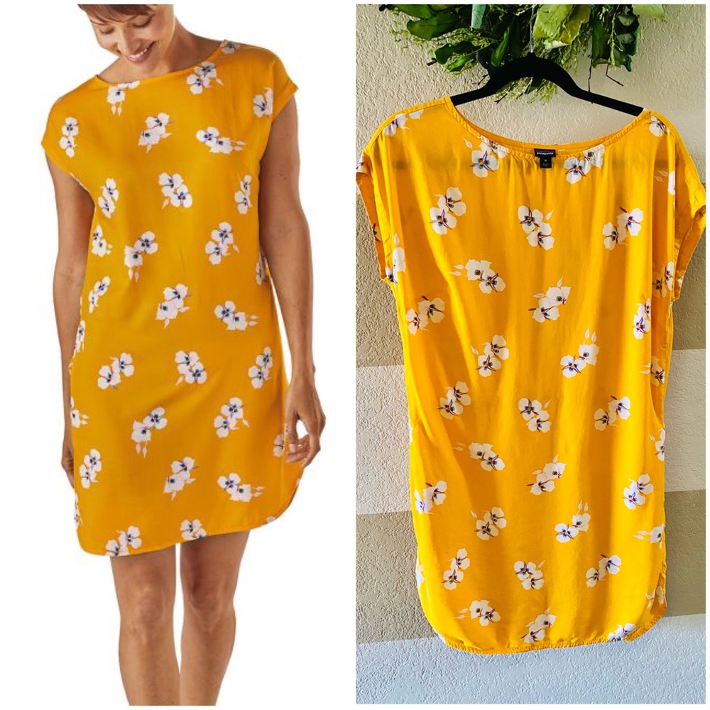 Patagonia Mariposa Lily: Rugby yellow dress Medium
